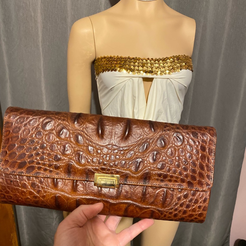 Natural Croc or alligator clutch